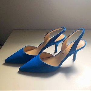 Blue suede heels | size 8.5 | chic & comfy 💙